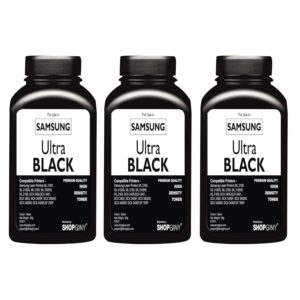 SHOPGINY Ultra Black Toner Refill Powder for Samsung Laser Printers ML 2161, 3401,2160,2162G,2165,2166W,2168,3405,3400,SF 760P,SF 761, M2071,M2070,M2022, SL-M2020W, M2021,M2021W,M2022W (Pack of 3) - Image 1